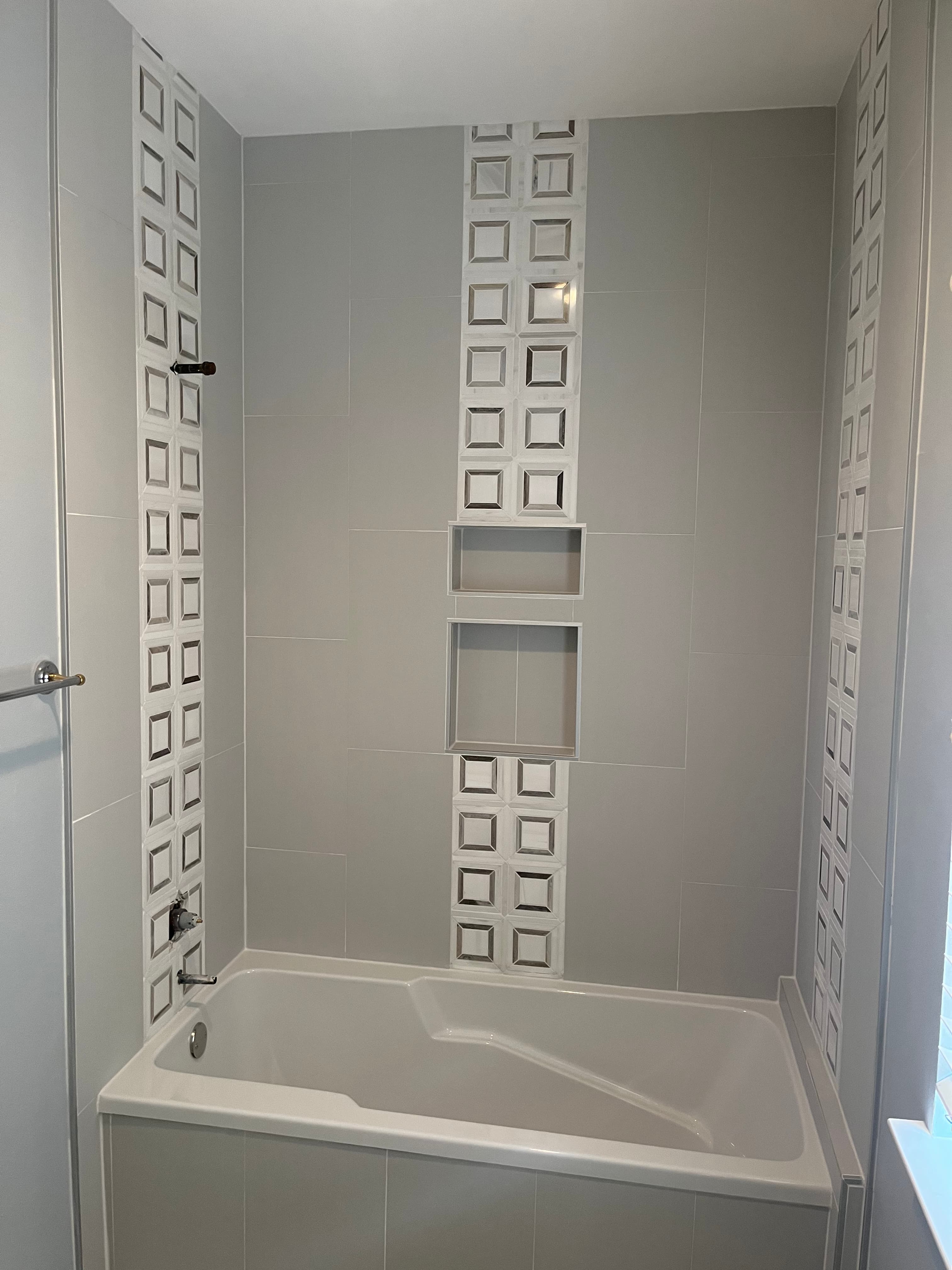 Gold fixtures with tile